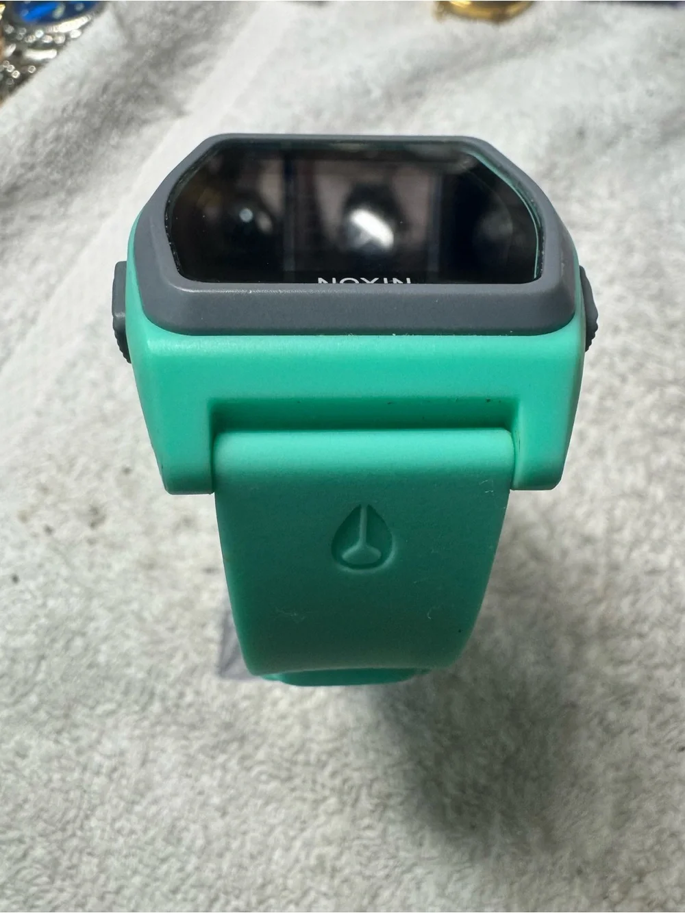 Nixon Digital Surf Watch — Teal and Gray